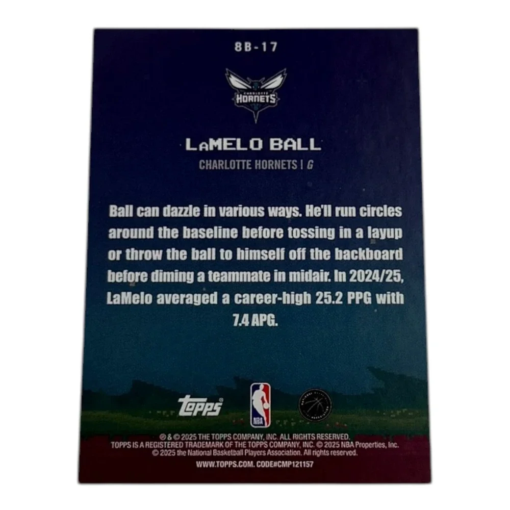 2025 Topps 8-Bit Ballers LaMelo Ball 8B-17 Charlotte‎ Hornets Basketball Card